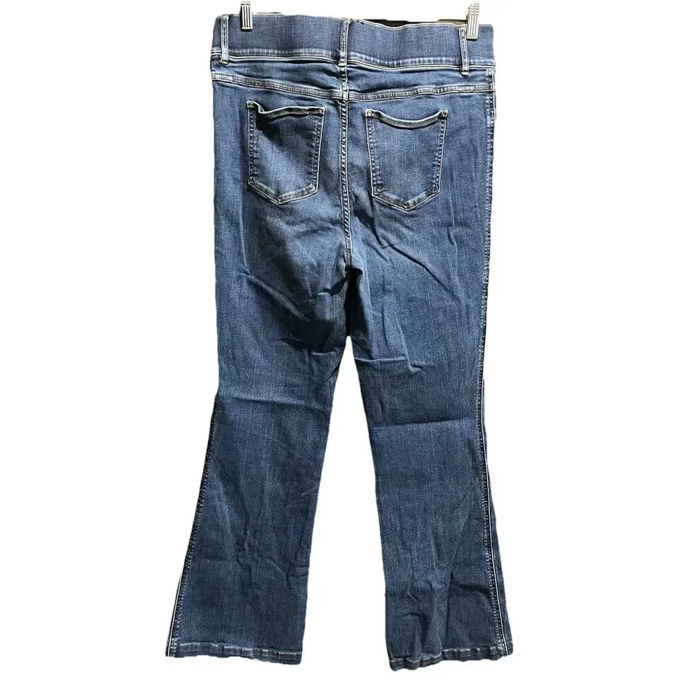 Spanx Midnight Shade Flare Pull‎ On Women's Jeans Size 1X